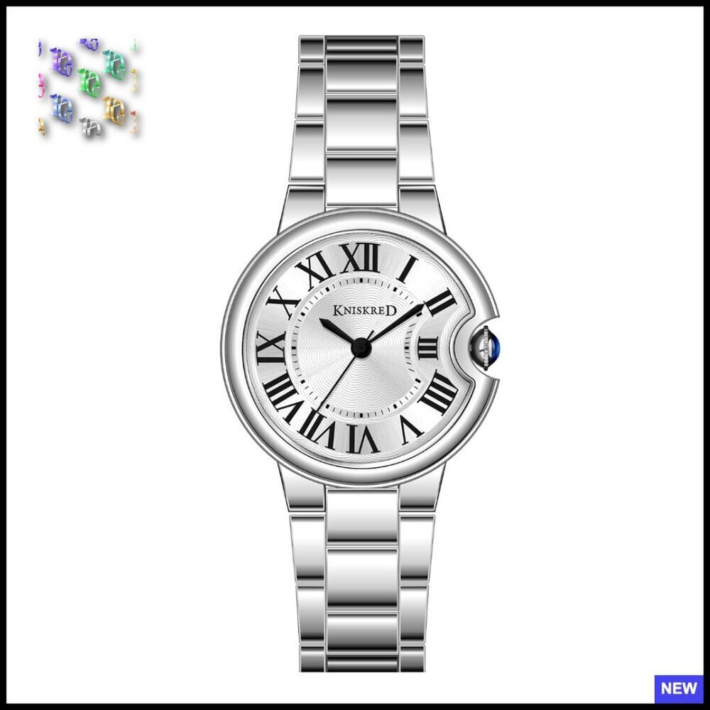 Vintage Roman Numeral Watch Stainless Steel Band Retro Classic Elegant Casual